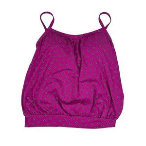 Lands’ End Blouson Tankini Top size 6 Pink Blue White